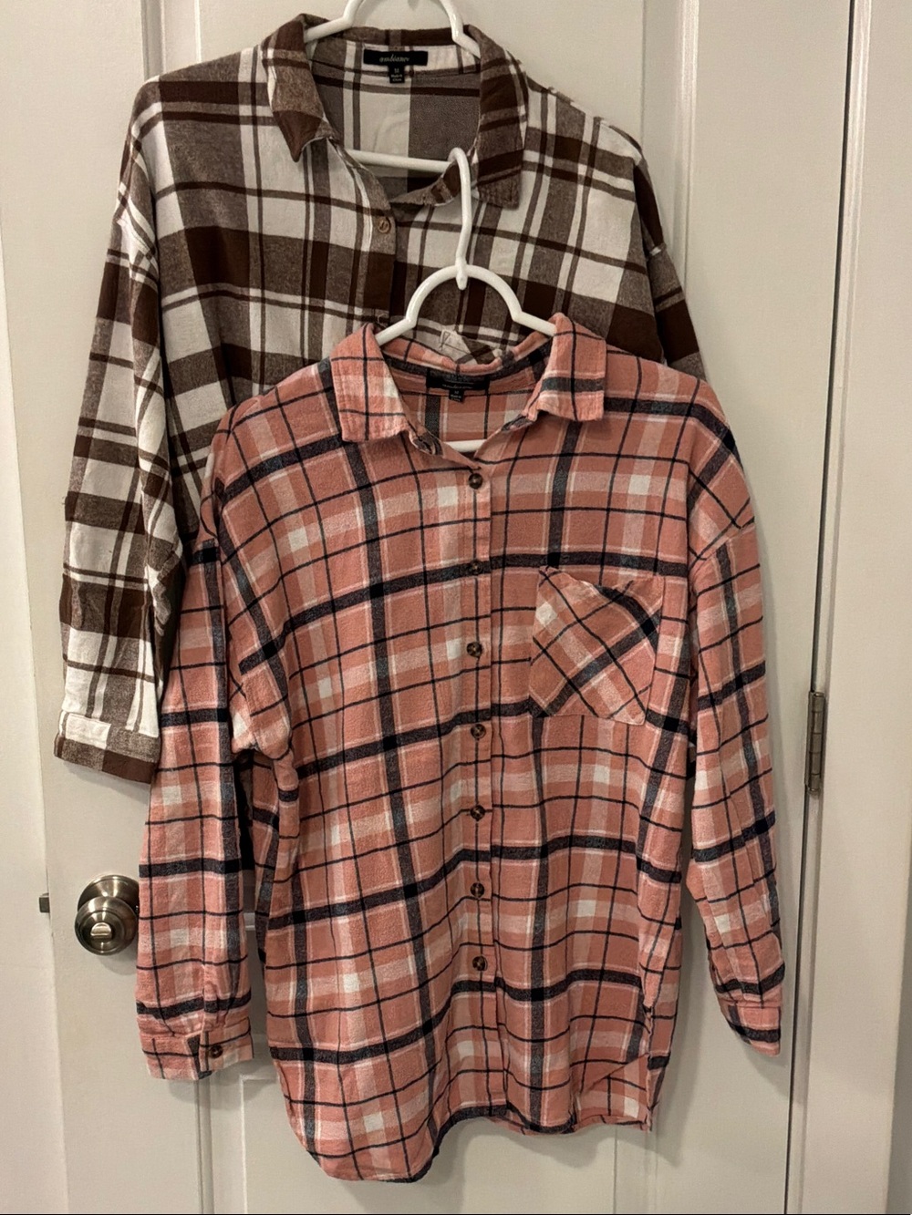 Set of 2 Ambiance Plaid Flannel Shirts